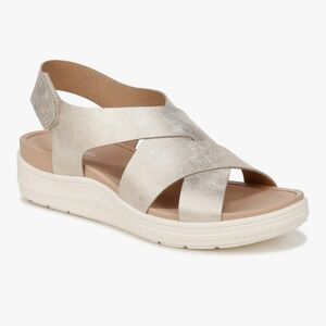 Dr. Scholl's Shoes Women's Time Off Sea Sandal, Light Gold